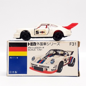 ( complete present condition goods ) TOMY Tomica blue box F31 Porsche 935 turbo box ear taking have made in Japan that time thing No.F31 tomica details unknown ( junk treatment ) *c10