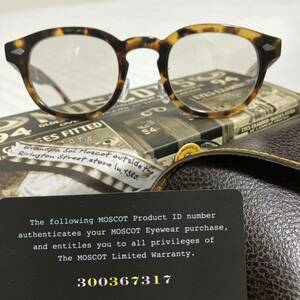 BEAMS+別注 MOSCOT/LEMTOSH モスコット/レムトッシュ TOKYO TORTOISE 46サイズ 度なしフェアブラウン25%濃度レンズ「クリングスパッド」