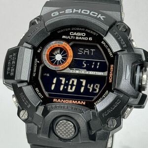 極美品 箱説付G-SHOCK GW-9400BJ-1JF レンジマン タフソーラー 電波受信 電波ソーラー マルチバンド6 トリプルセンサー ブラック 反転液晶