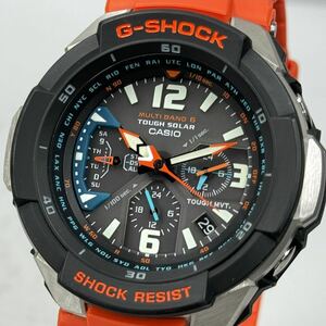 未使用同様 極美品 箱説タグ付G-SHOCK GW-3000M-4A スカイコックピット タフソーラー 電波受信 電波ソーラー マルチバンド6 オレンジ