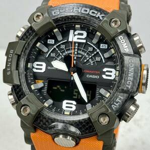 美品 G-SHOCK GG-B100-1A9JF MUDMASTEマッドマスター Bluetooth搭載モバイルリンク アナデジ カーボンコアガード カーキ オレンジ 反転液晶の画像1