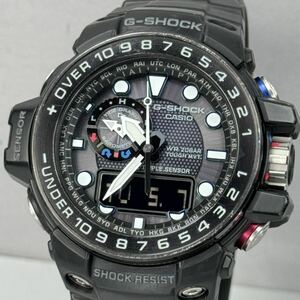 美品 箱説付 G-SHOCK GWN-1000B-1AJF GULFMASTER タフソーラー 電波受信 電波ソーラー マルチバンド6 トリプルセンサー ブラック 反転液晶