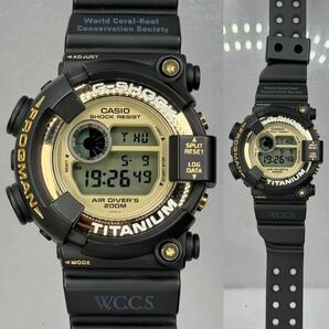 極美品G-SHOCK DW-8201WC-9T W.C.C.S 世界サンゴ礁保護協会限定モデル トリプルマンタ 黒金仕様 ゴールドチタン ブラック ゴールドの画像3