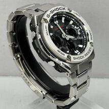 極美品 G-SHOCK GST-W110D-1AJF G-STEEL/Gスチール タフソーラー 電波受信 電波ソーラー マルチバンド6 メタルバンド 反転液晶 アナデジ_画像6