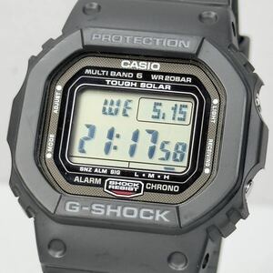 極美品 CASIO G-SHOCK GW-5000-1JF タフソーラー 電波受信 電波ソーラー マルチバンド6 ブラック スクウェア スクリューバック オリジン