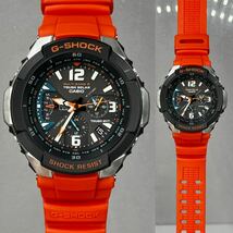 極美品 G-SHOCK GW-3000M-4AJF グラビティマスター スカイコックピット タフソーラー 電波受信 電波ソーラー マルチバンド6 オレンジバンド_画像3