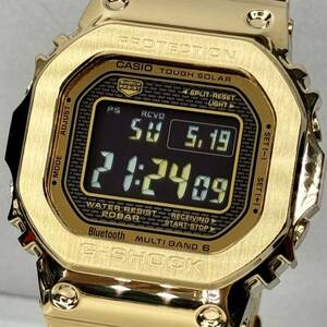 未使用同様極美品 箱説タグ付G-SHOCK GMW-B5000GD-9JF タフソーラー電波受信 電波ソーラー マルチバンド6 Bluetooth メタルバンド ゴールド