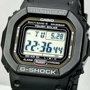 美品 箱説タグ付 CASIO G-SHOCK GW-5000-1JF タフソーラー 電波受信 電波ソーラー マルチバンド6 ブラック スクウェア スクリューバック