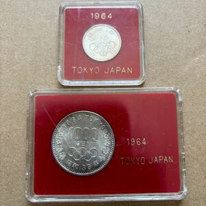 東京オリンピック記念1000円銀貨、100円銀貨、