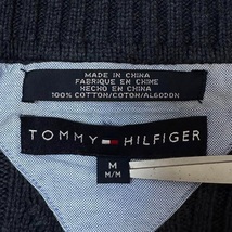 TOMMY HILFIGER トミーヒルフィガー コットン100% タートルネック　ケーブルニットセーター 紺白ボーダー_画像7