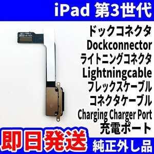 即日発送 iPad 第3世代 ドックコネクタ 黒 ライトニングコネクタ 充電差込口 充電ポート Dockconnector Lightning 修理 パーツ 交換 動作済