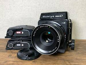 マミヤ MAMIYA　動作確認済　RB67 Pro S 中判フィルムカメラ　Sekor C 127mm F3.8　レンズ　追加フィルムバックｘ２個付き　ジャンク扱い