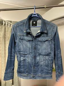 USED美品！G-STAR RAW ジースターロウ デニムジャケット ストレッチ ジージャン Gジャン メンズ XL