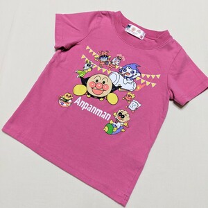 ☆SE30 アンパンマン 100 女の子 女子 半袖 Tシャツ カットソー ピンク ドロリン ドロリンとバケーるカーニバル