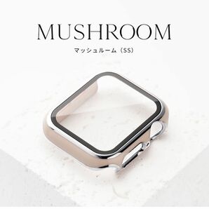 Apple Watch カバー ケース 画面保護 保護ガラス付き 41mm クリーム シルバー ベージュ 5 6 7 8 9 