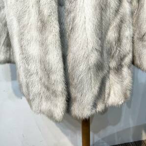 高級毛皮 ミンク コート ミディアム レディース 衣類 グレー ブルー １円～の画像4