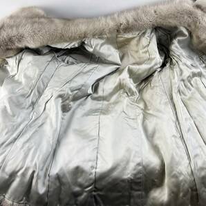 高級毛皮 ミンク コート ミディアム レディース 衣類 グレー ブルー １円～の画像6