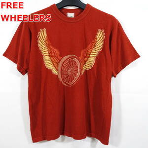 【定番】フリーホイーラーズ　ハーレー風Ｔシャツ　Freewheelers“FREEDOM” CHILI　赤　Ｓ