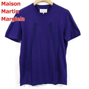 【良品】マルタンマルジェラ　ハの字ジッププリントＴシャツ　Margiela　Maison Martin Margiela　サイズ４６（Ｍ相当）　紫