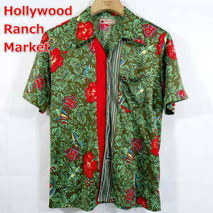 【古着】ハリウッドランチマーケット　ボタニカル柄アロハシャツ　HRM　Hollywood Ranch Market　サイズ２（Ｍ）