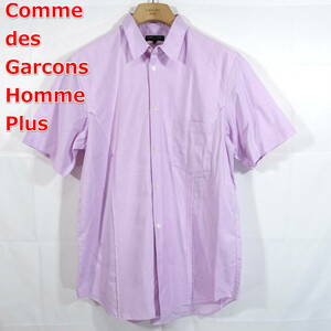 【良品】コムデギャルソンオムプリュス　切替半袖シャツ　COMME des GARCONS Homme Plus　サイズＭ　ピンク