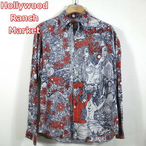 [ old clothes ] Hollywood Ranch Market . group pattern shirt is lilac nHOLLYWOOD RANCH MARKET size 2(M) white red 