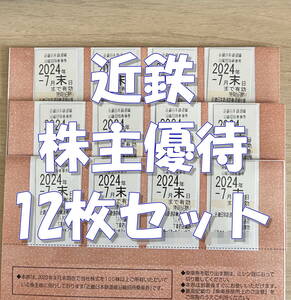 近鉄 株主優待乗車券 12枚セット★送料無料★匿名配送★　近畿日本鉄道