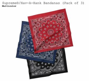 未使用 Supreme x Hav-A-Hank Bandanas Red 1枚 バラ売り 24SS シュプリーム バンダナ ハブハンク レッド 赤 Box Logo 