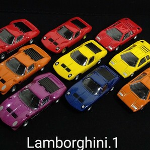 ① Lamborghini Miniature car Collection KYOSHO 1/100 ランボルギーニ 9台 京商 サークルK サンクス限定 ミニカー JOTA MIURA COUNTACHの画像1