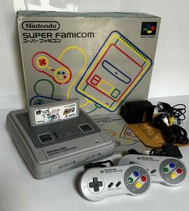 * рабочее состояние подтверждено * прекрасный товар * Nintendo nintendo SFC Super Famicom SHVC-001 игра машина корпус контроллер 2 пункт руководство пользователя * с коробкой SFC