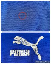 90s PUMA プーマ ゲームシャツ 半袖 センタープリントロゴ ヴィンテージ ヒットユニオン サイズL ブルー 玉mc2833_画像10