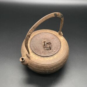 煎茶道具 時代物 鉄瓶 釜師 高木治良兵衛 鉄蓋 の画像10