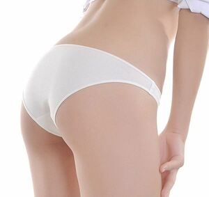 定番 ビキニ パンティ 白 Mサイズ 股上浅めローライズフルバックショーツ Japanese girl lingerie panties