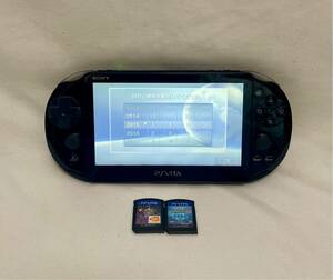 1 jpy ~② SONY PlayStationVITA PCH-2000 body black soft 2 ps SD card 8GB set sale electrification has confirmed 