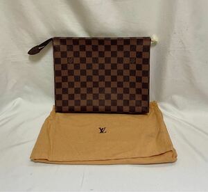 1円〜③ 極美品 LOUIS VUITTON ルイヴィトン N47543 ダミエ トゥルース トワレット26 クラ ッチ セカンドバッグ ポーチ ブラウン系