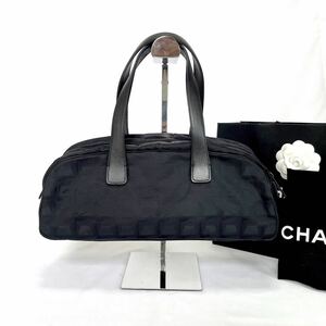 シャネル ニュートラベルライン ボストンバッグ ブラック　ミニ　ハンドバッグ　黒　CHANEL ココマーク キャンバス生地