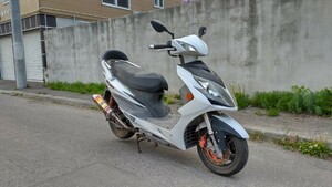 北海道札幌発 Kymco レーシングキング180Fi 書類有 Battery× クランクOK 初爆無し 部品取りジャンク扱い 1000円start! 整備して♪