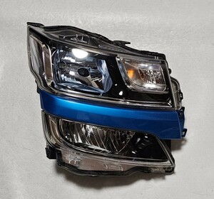 スズキ ワゴンR・MH55S 純正 FZ ヘッドライト/ヘッドランプ ASSY 右 LED 100-59375 美品 モール付[ZWY・ブルー] 2023年車 フレア・MJ55S