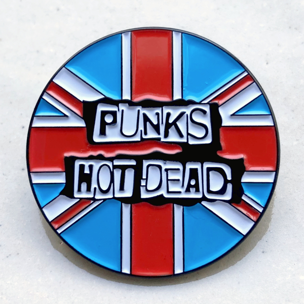PUNKS NOT DEAD　パンク　ロック◆ピンバッジ　ピンズ　バッチ　ブローチ◆音楽　UK　punk　ハードコア　EXPLOITED　ユニオンジャック