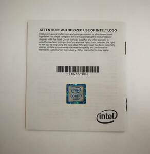 正規品 【 INTEL CORE i7 】エンブレムシール 未使用 INTEL CORE i7 シール 複数在庫