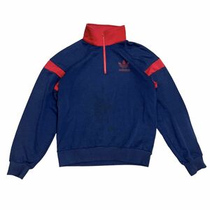 70s 80s adidas ハーフジップ vintage ヴィンテージ　ビンテージ　トラックジャケット　デサントタグ　ハーフZIP アディダス　ジャージ