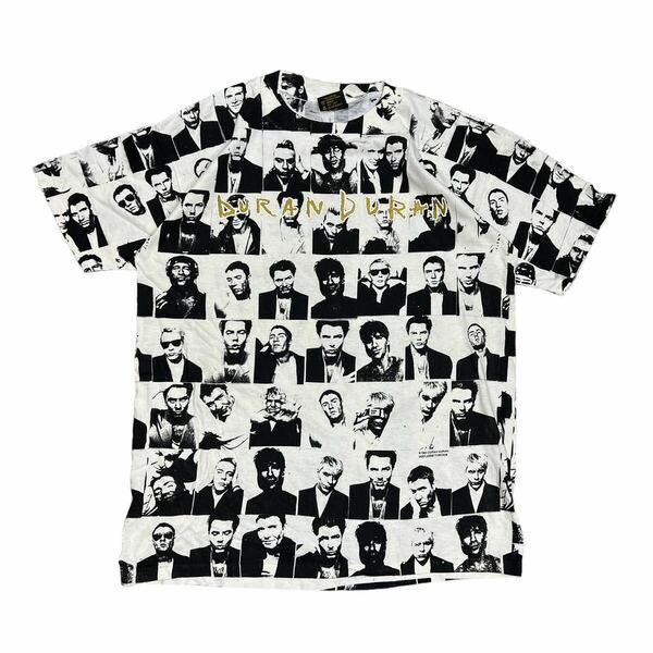 90s deadstock duran duran Tシャツ 半袖 半袖Tシャツ カットソー バンドT vintage ビンテージ　アメリカ製　USA製 総柄 フォト　アメカジ