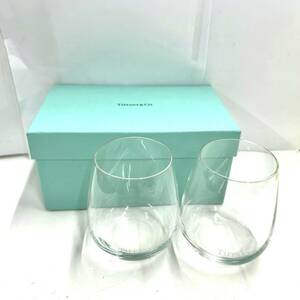 K115-W7-1119 TIFFANY&Co. Tiffany pair tumbler rock glass glass box attaching calibre approximately 5.5cm height approximately 8.5cm③