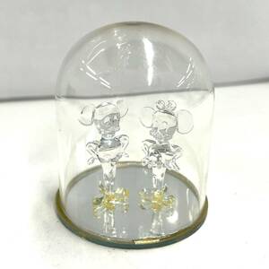 S106-D4-95 Disney ディズニー ミッキーマウス ミニーマウス ガラスドーム ガラス 置物 約6×5.5cm③