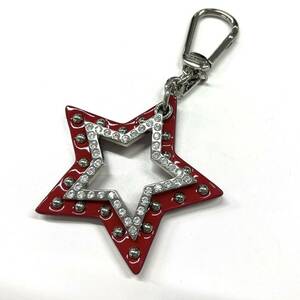 S148-W13-1118 * COACH Coach key holder Star star red x Silverstone total length approximately 13cm star part approximately 7.5×7.5cm③