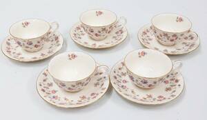 H300-W7-958 Noritake ノリタケ contemporary コンテンポラリー BEL CANTO ベルカント カップ＆ソーサー 5客セット 花柄 食器 洋食器④