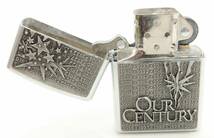 P323-G1-952▲ZIPPO ジッポー OUR CENTURY アワーセンチュリー シルバー 1999年製 缶ケース付き 喫煙グッズ 未使用④_画像6