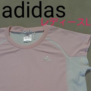 【超美品】 アディダス　adidas ランニング　マラソン　ジョギング　Tシャツ　レディースL