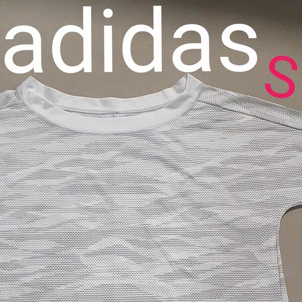 【超美品】アディダス　adidas　 速乾ドライ Tシャツ 半袖Tシャツ　メッシュ　ランニング　マラソン　ジョギング　レディースS
