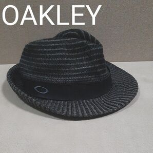 【美品】OAKLEY　 中折ハット　 フェドラハット　 ブラック 超オシャレでカッコイイ　ゴルフ　ソフトハット　　センタークリース